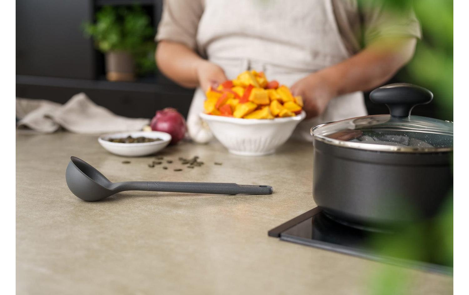 Saucenlöffel L Grau/SchwarzSchöpflöffel für Suppen