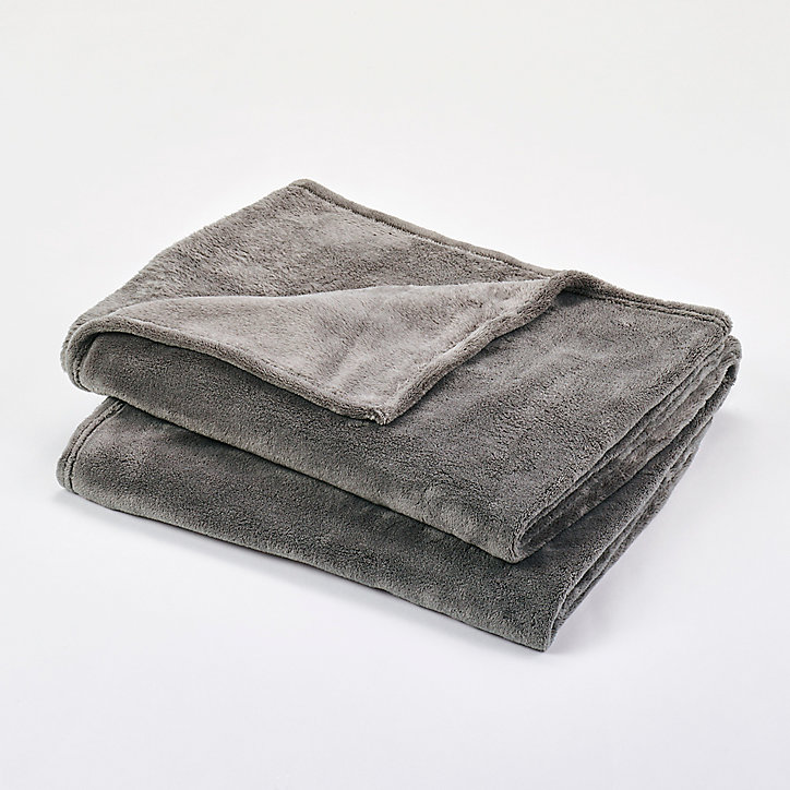 Plaid GoodHome Lulu gris 150 x 180 cm