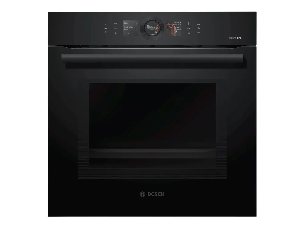 Bosch Serie | 8 accent | line HNG8764C7 - Kombinationsovn - med dampfunktion - til indbygning - Wi-Fi - niche - bredde: 56 cm - dybde: 55 cm - højde: 58.5 cm - med selv-rengøring - carbon-sort