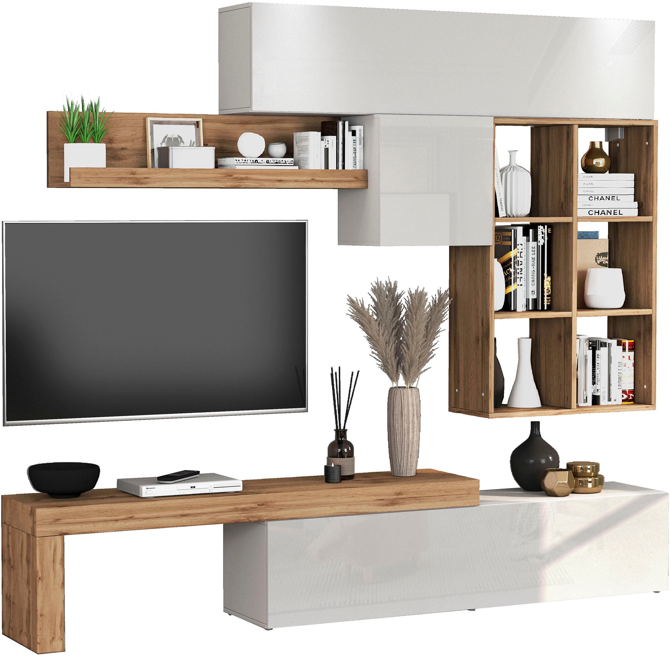 GOODproduct Wohnwand »Chronos Wohnwand, Medienwand, 5-er set« 5 Stk. tlg.