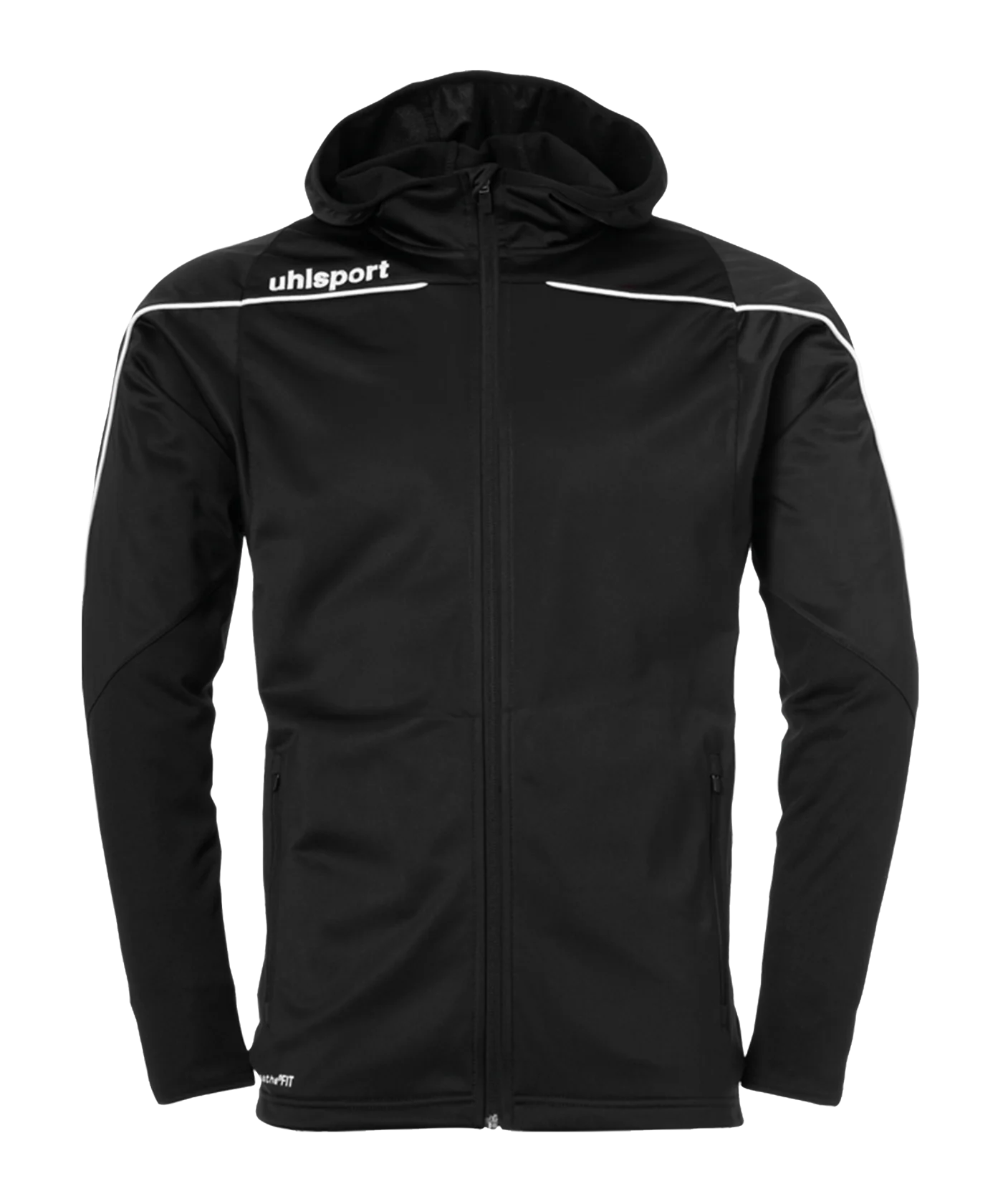 uhlsport Stream 22 Kapuzenjacke Schwarz Weiss F01