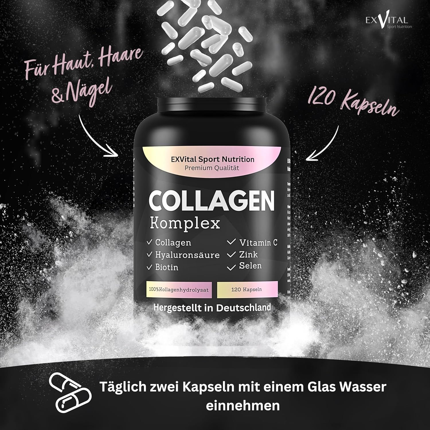 EXVital® Collagen Hyaluronsäure Komplex 120 Kapseln Kollagen