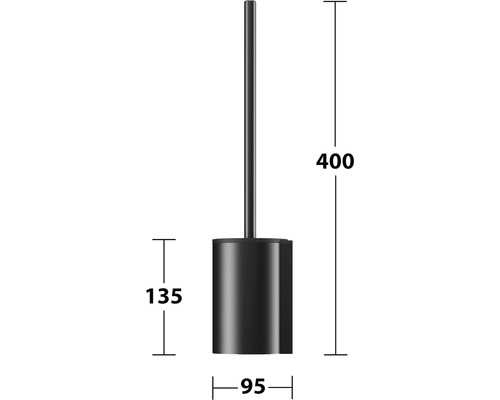 KEUCO Plan Black Selection toiletborstelset, matzwart, 14972370200