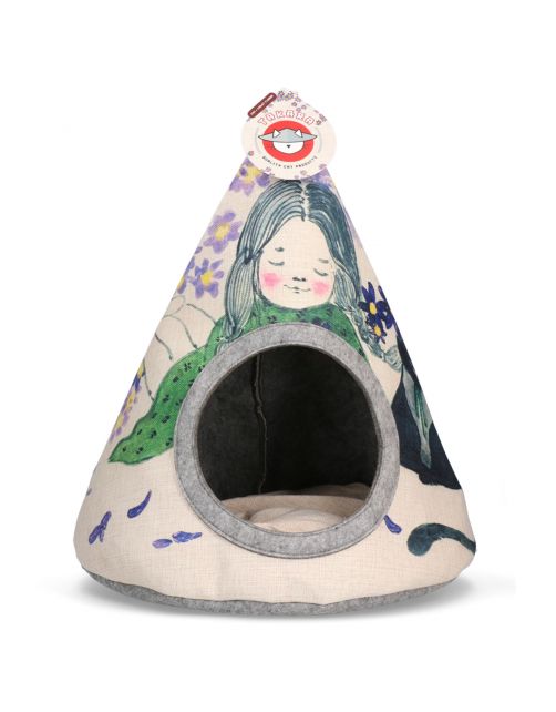 Takara Violet Flower Tipi - Kattenbed - 42x56 cm