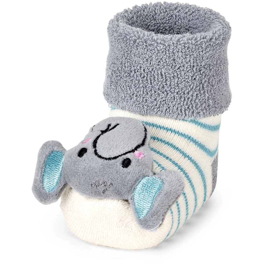 Sterntaler Baby-Rasselsöckchen Elefant ecru