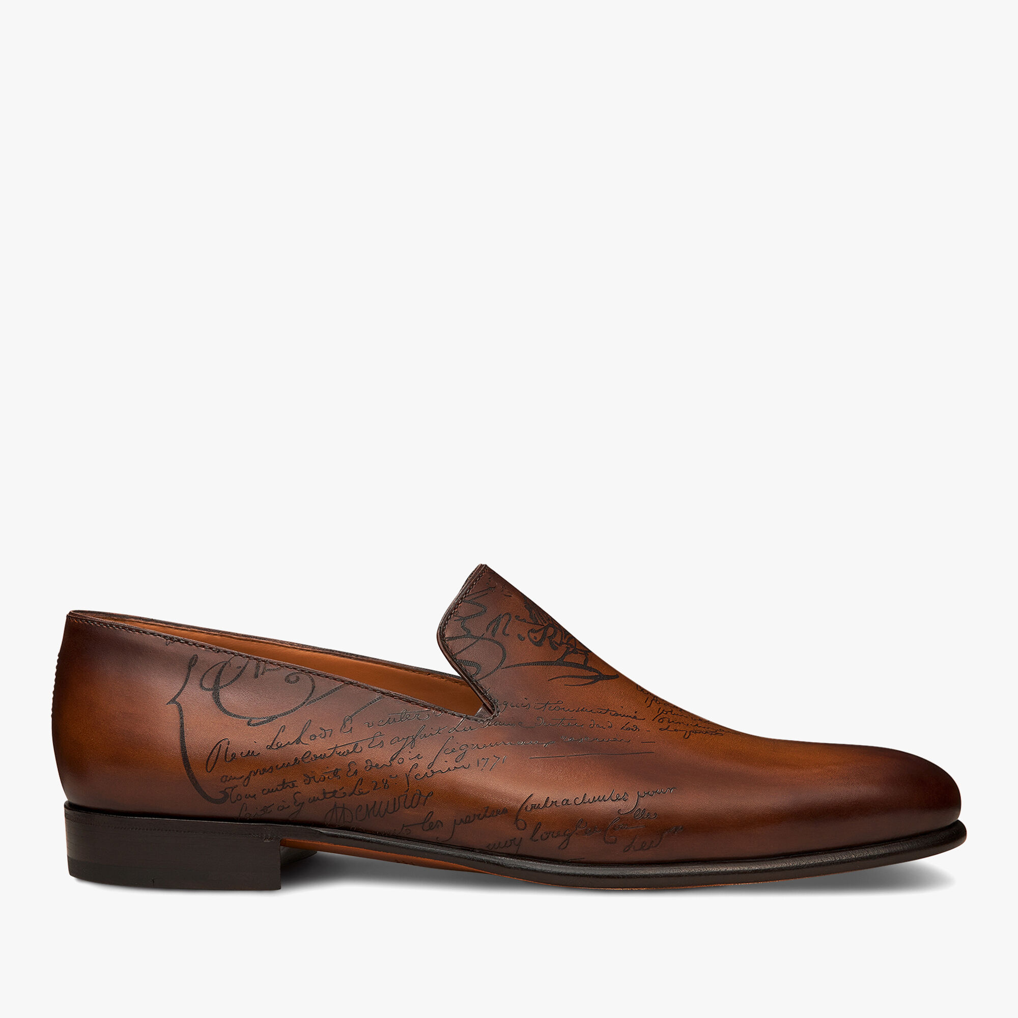 Mocassin Cursive Galet En Cuir Scritto