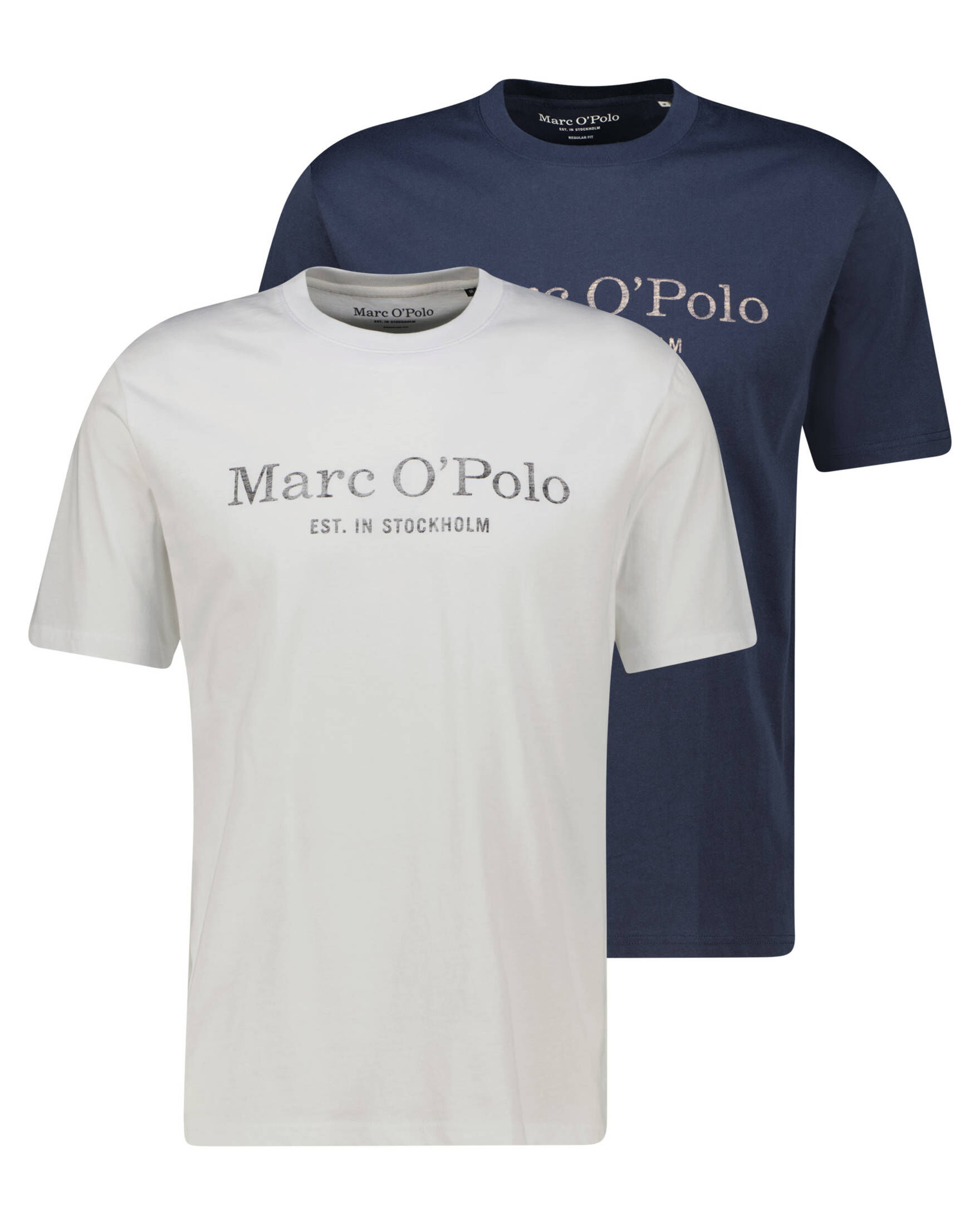 Marc O'Polo| Herren T-Shirt im 2er-Pack aus Bio-Baumwolle Regular Fit