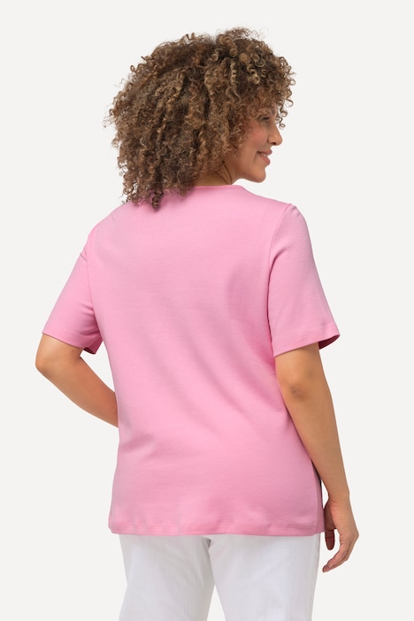 Shirt, doppellagige Vorderseite, Slim, Rundhals, Halbarm