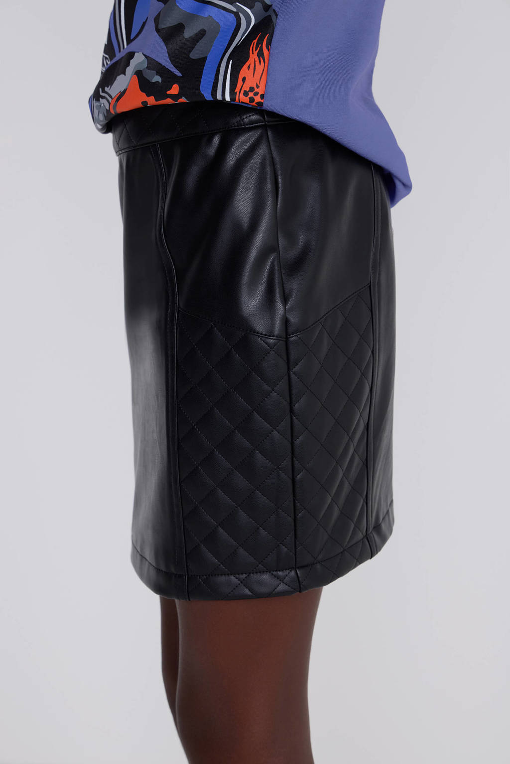 Coolcat Imitatieleren Rok Mylo met fancy stiksels