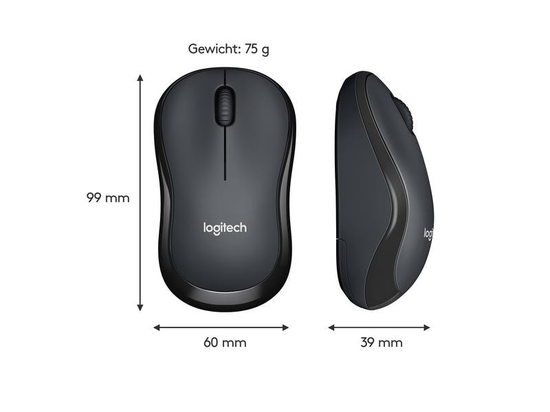 Logitech Maus M220 Silent , kabellos Geräuscharme USB-Funkmaus für Links- & Rechtshänder