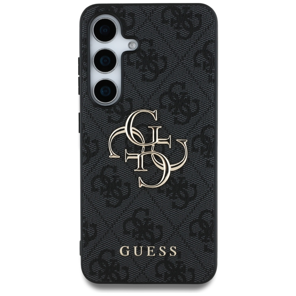 Samsung Galaxy S25  Plus Leder Hardcase Hülle 4G Big Metal Logo (GUHCS25M4GMGGR) - Schwarz