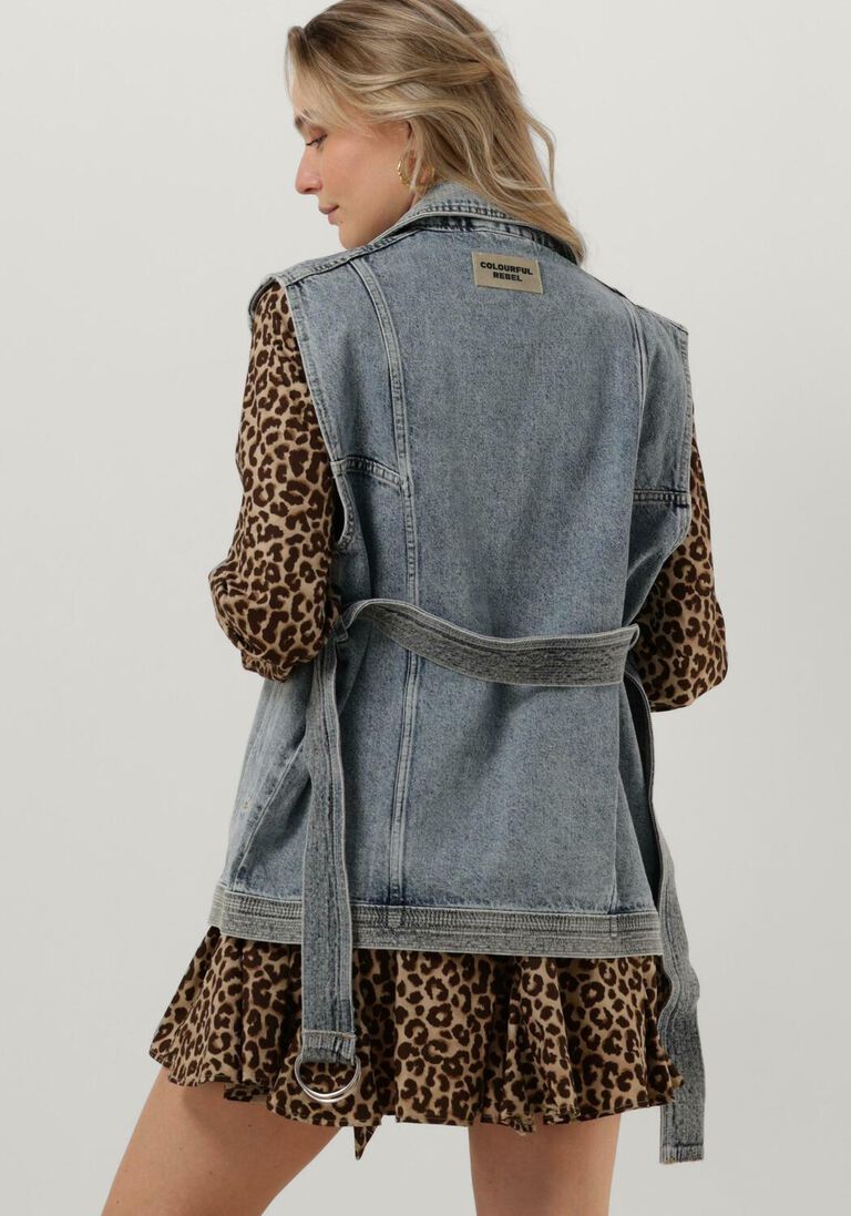 COLOURFUL REBEL lichtblauwe colourful rebel gilet yalou denim gilet