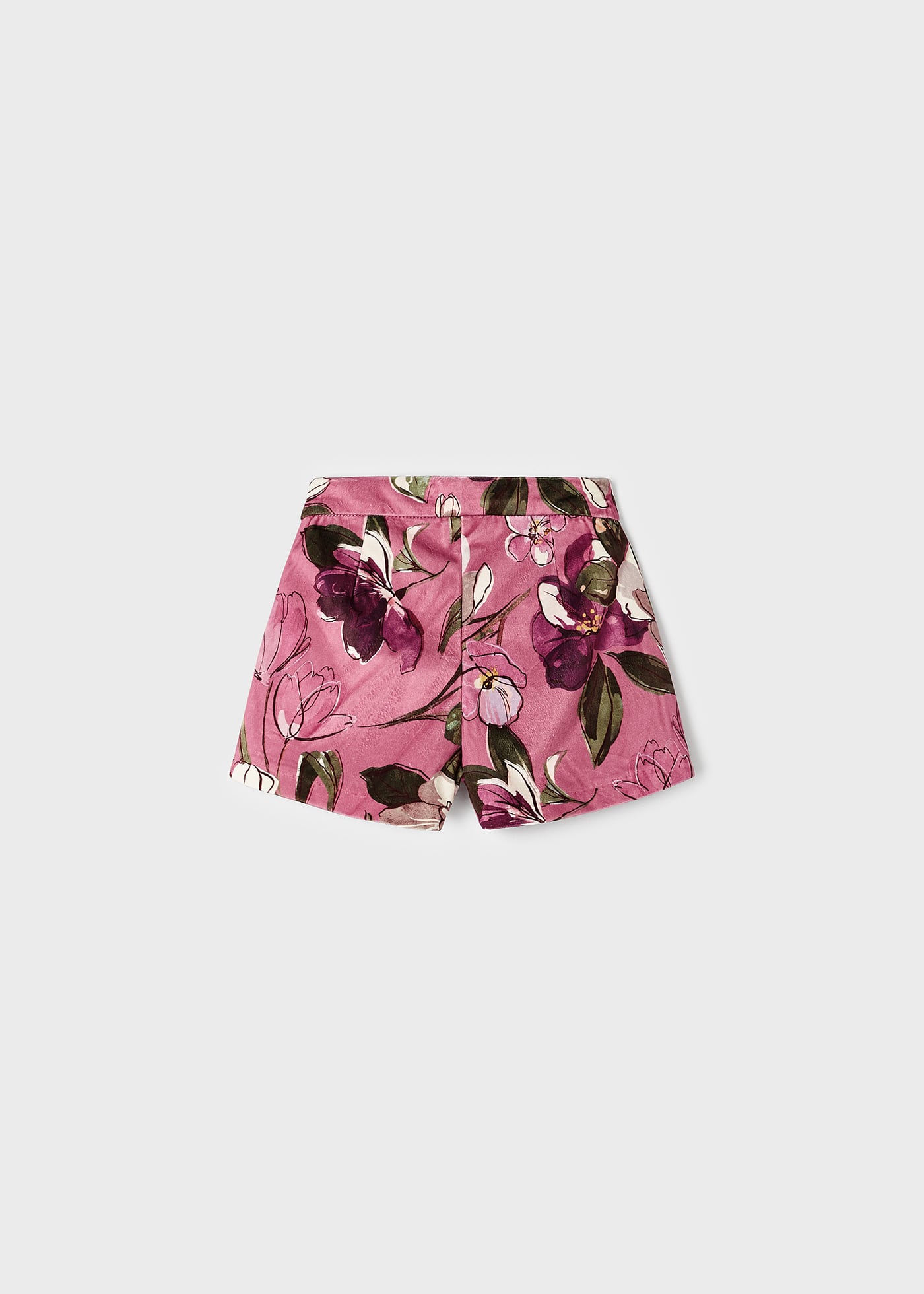 Shorts de veludo estampado para meninas