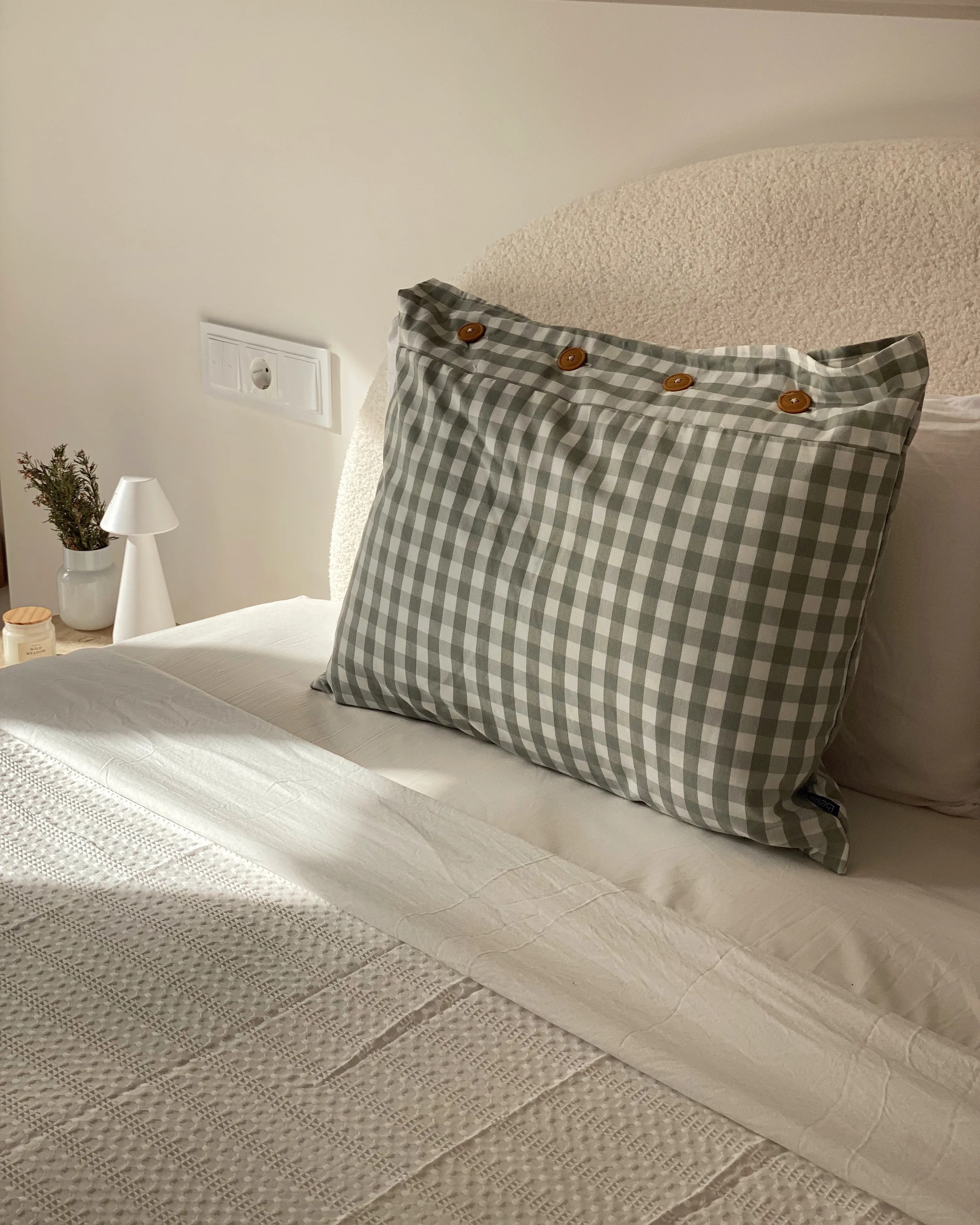 Sierkussen TALYA 40 x 60 cm Mintgroen geblokt patroon