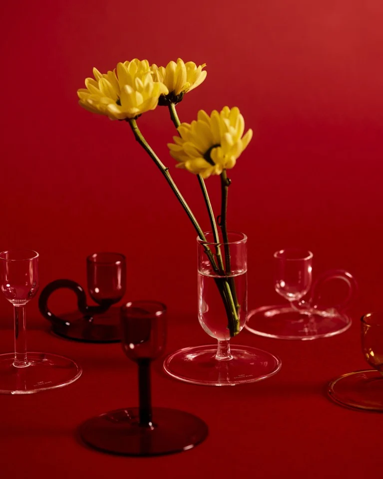 HAY - Tiny Candleholder Curved - Clear