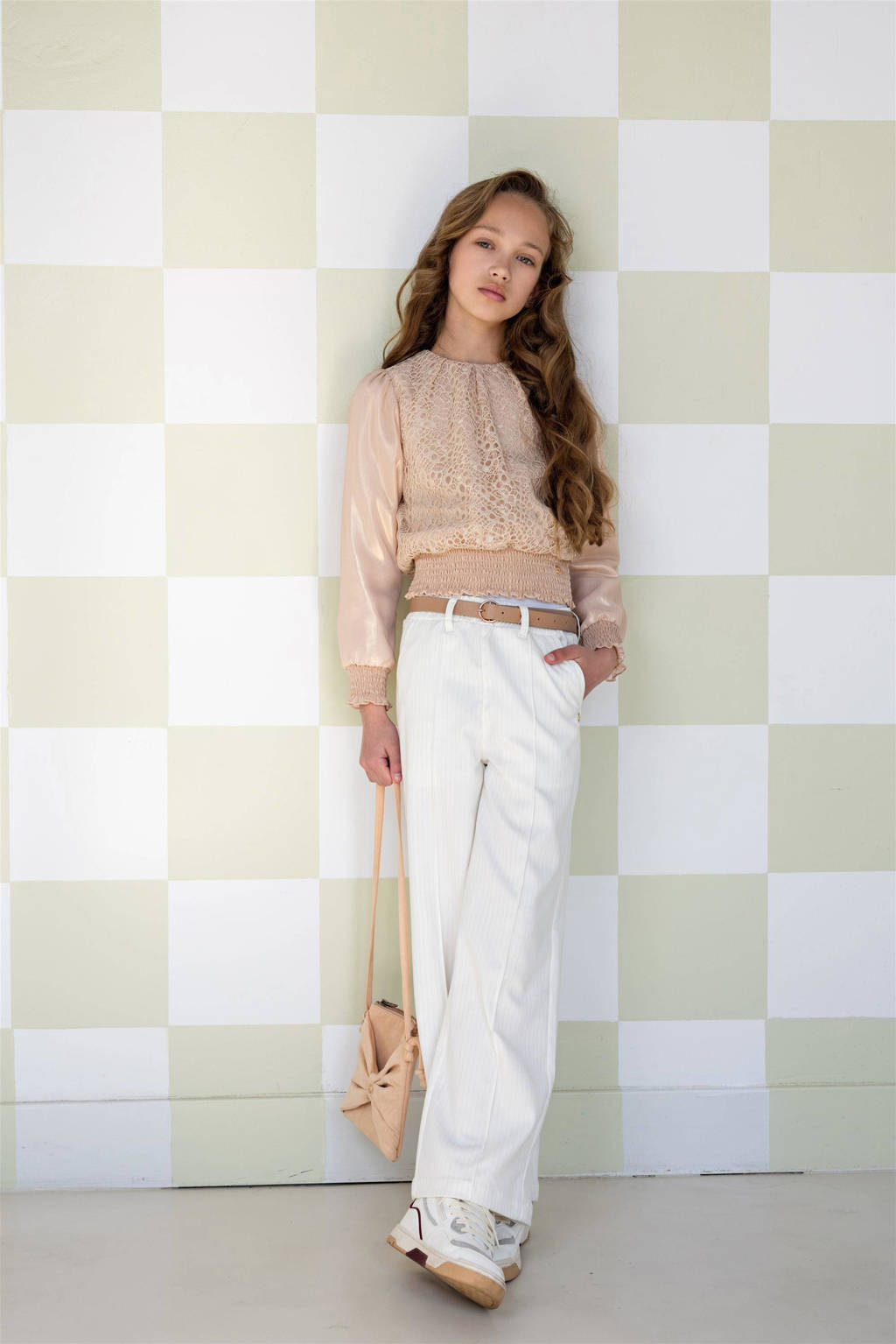 NONO wide leg broek Sayla wit