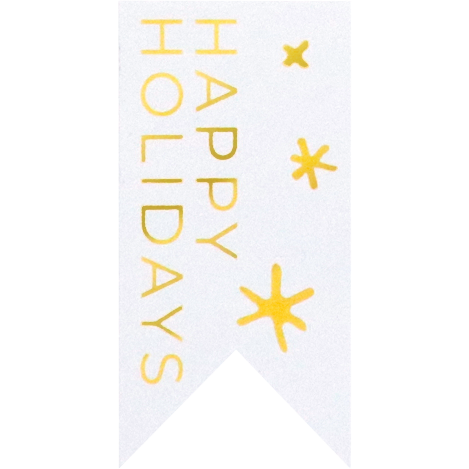 Etiket, papier, Happy holidays, 60x30mm, wit/goud