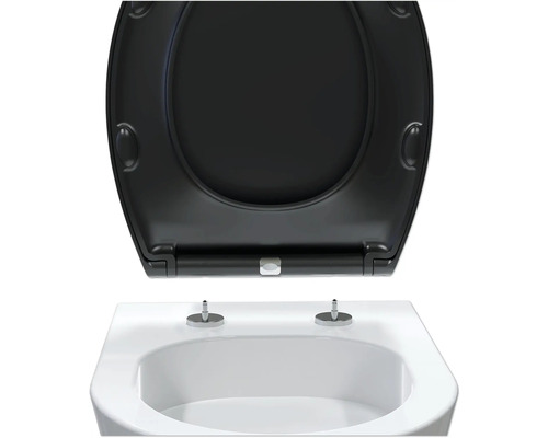 form&style Bathala toiletzitting, matzwart, met soft-close mechanisme