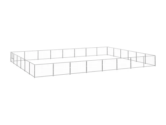 Chenil extérieur cage enclos argenté 800 x 600 x 70 cm 02_0000283