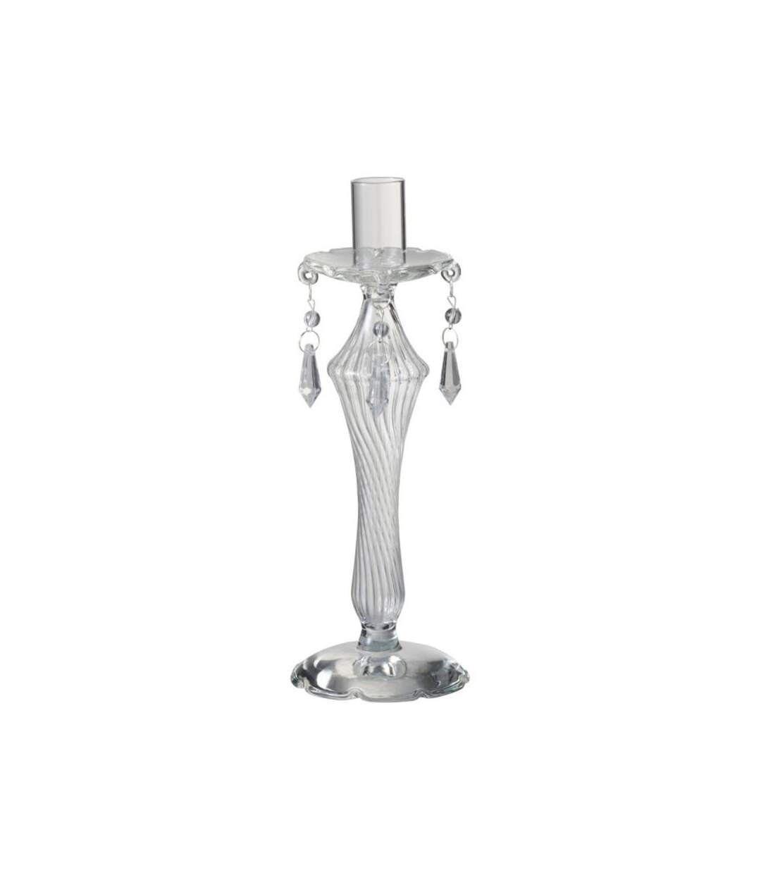 Paris Prix - Bougeoir Design perles 24cm Transparent