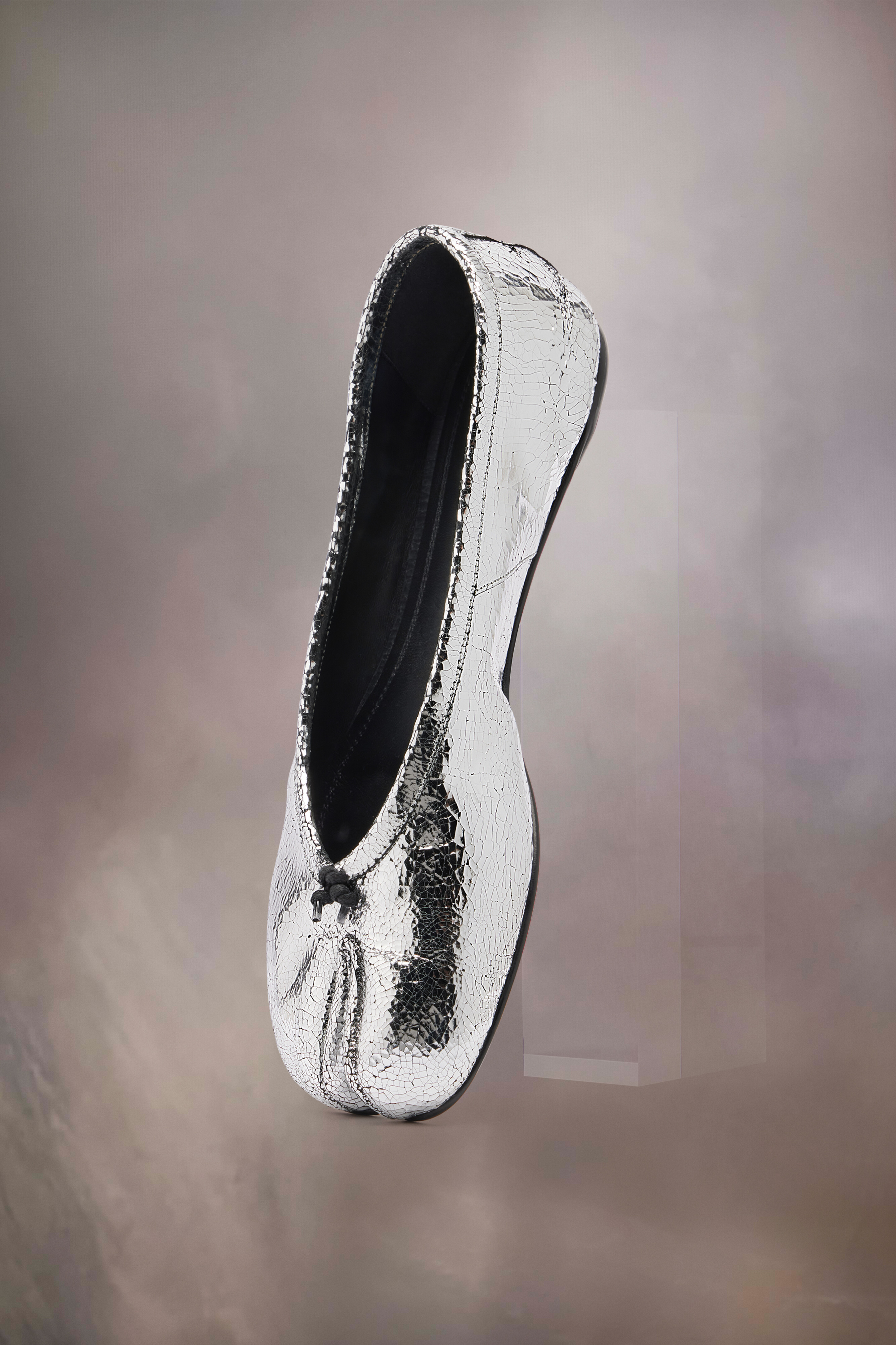 Nouvelles ballerines Tabi broken mirror Argenté