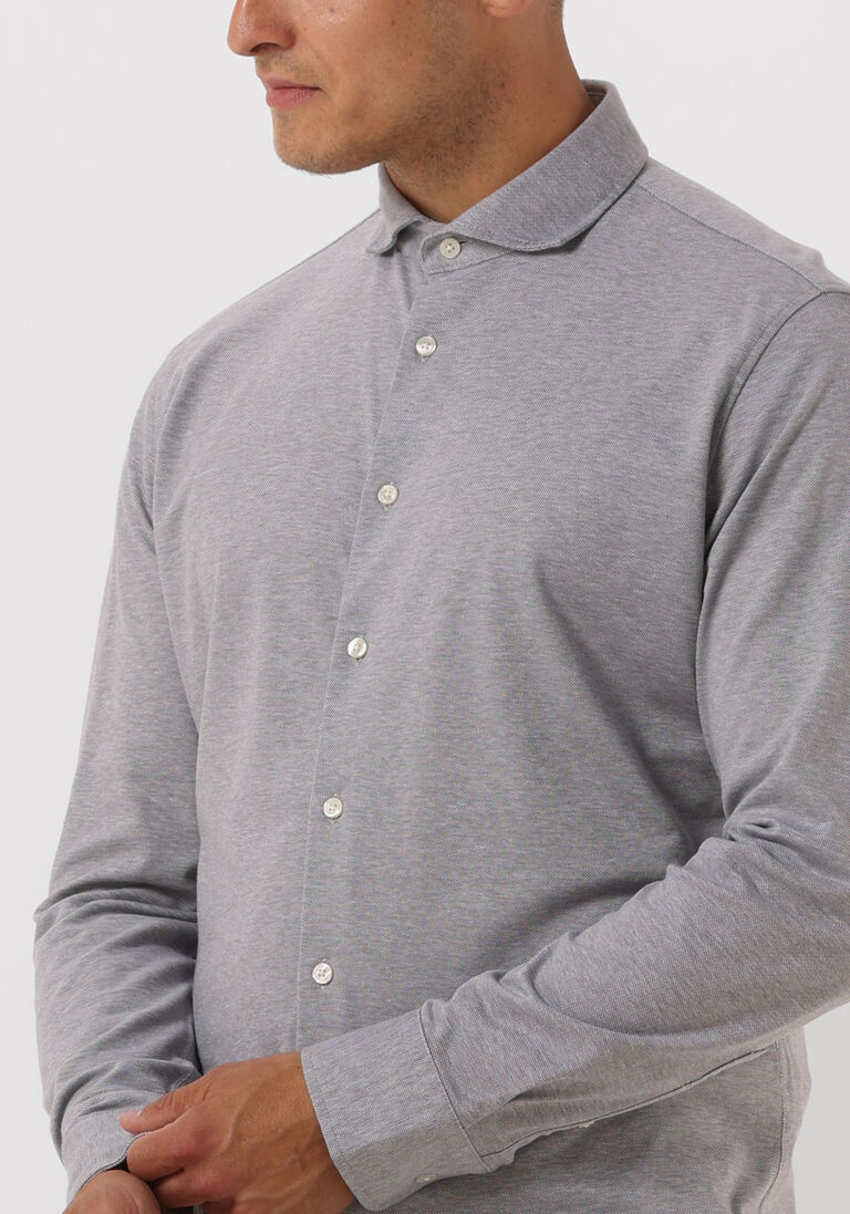 SELECTED HOMME beige selected homme casual overhemd slhslimbond-pique knit-shirt ls b