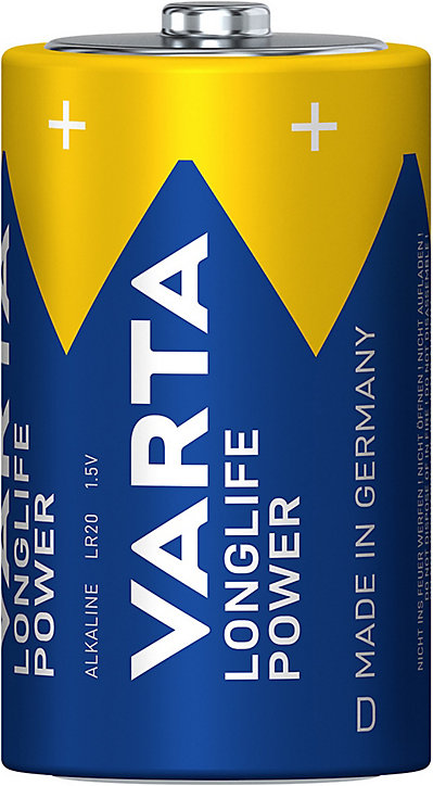 Pile alcaline D (LR20) Varta Long-life Power D, lot de 2