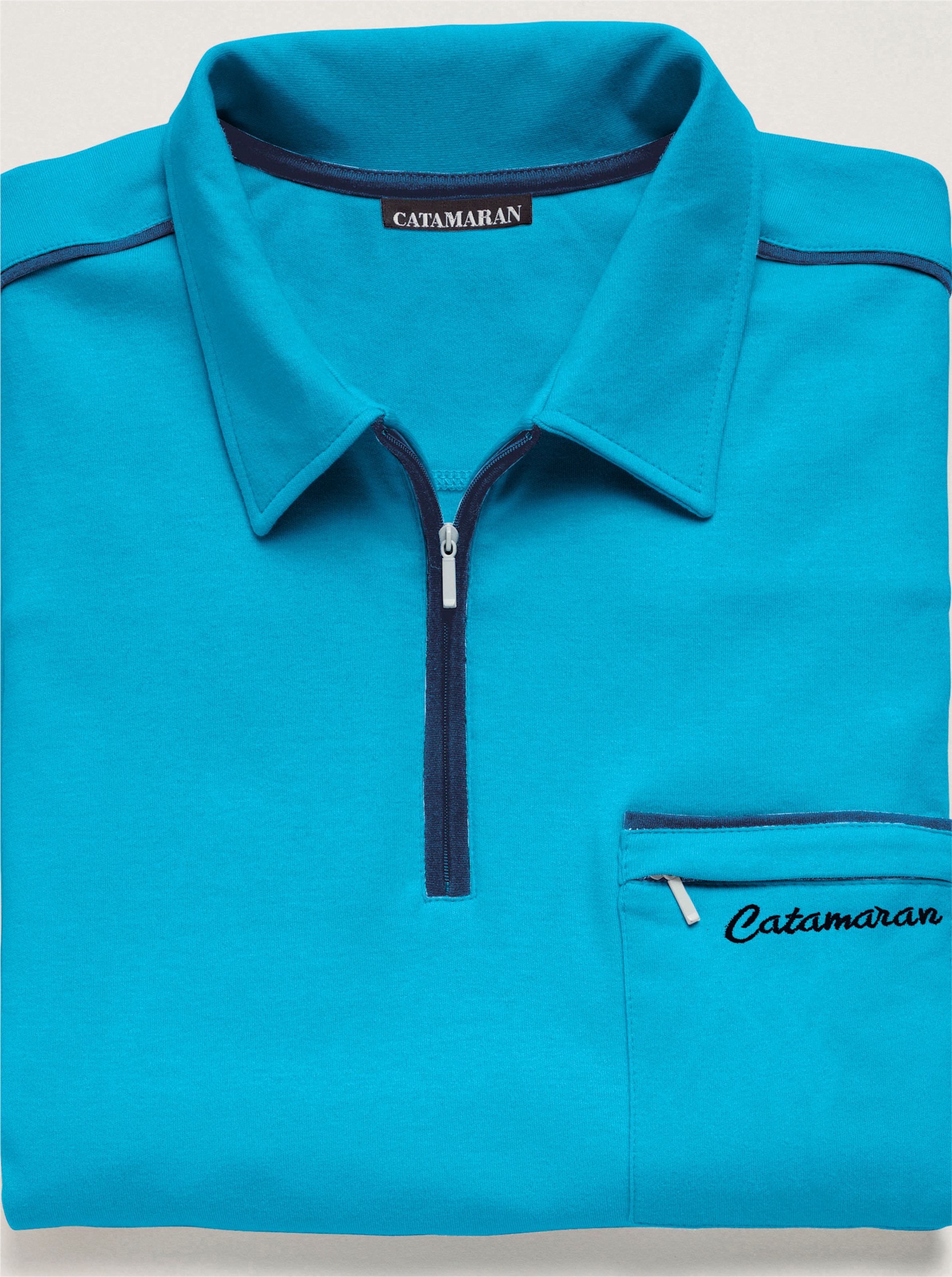 Catamaran Kurzarm-Poloshirt in türkis