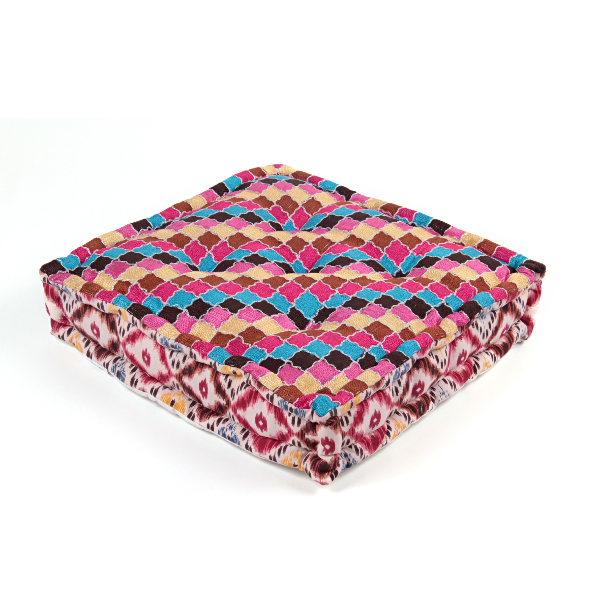 Sitzkissen 'Patchwork', multicolor, L 45 cm, B 45 cm, H 10 cm von fischer's lagerhaus