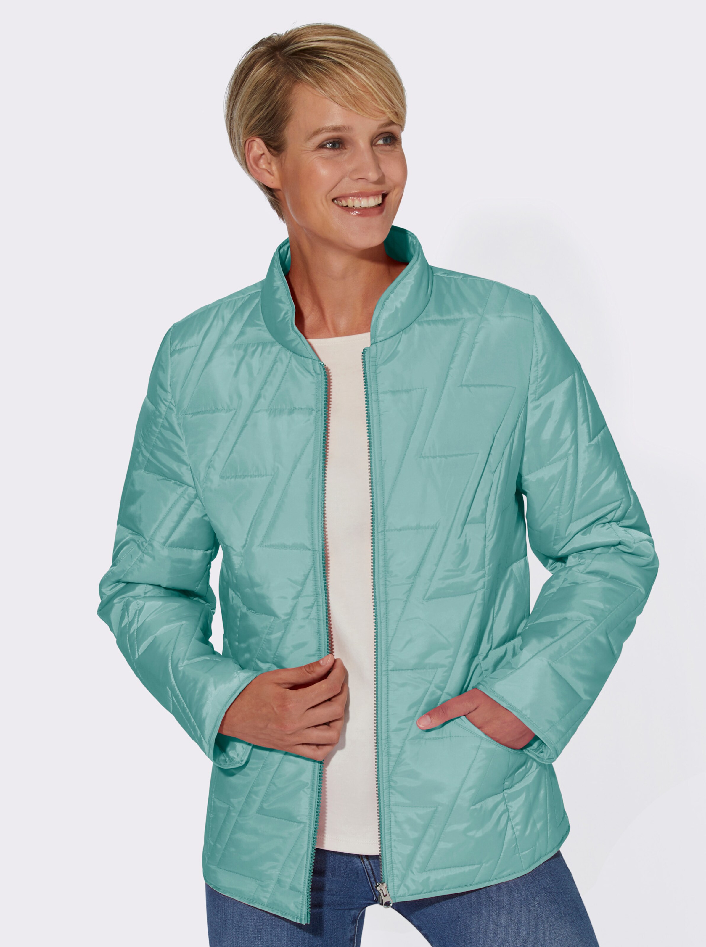 Steppjacke mit Zick-Zack-Muster