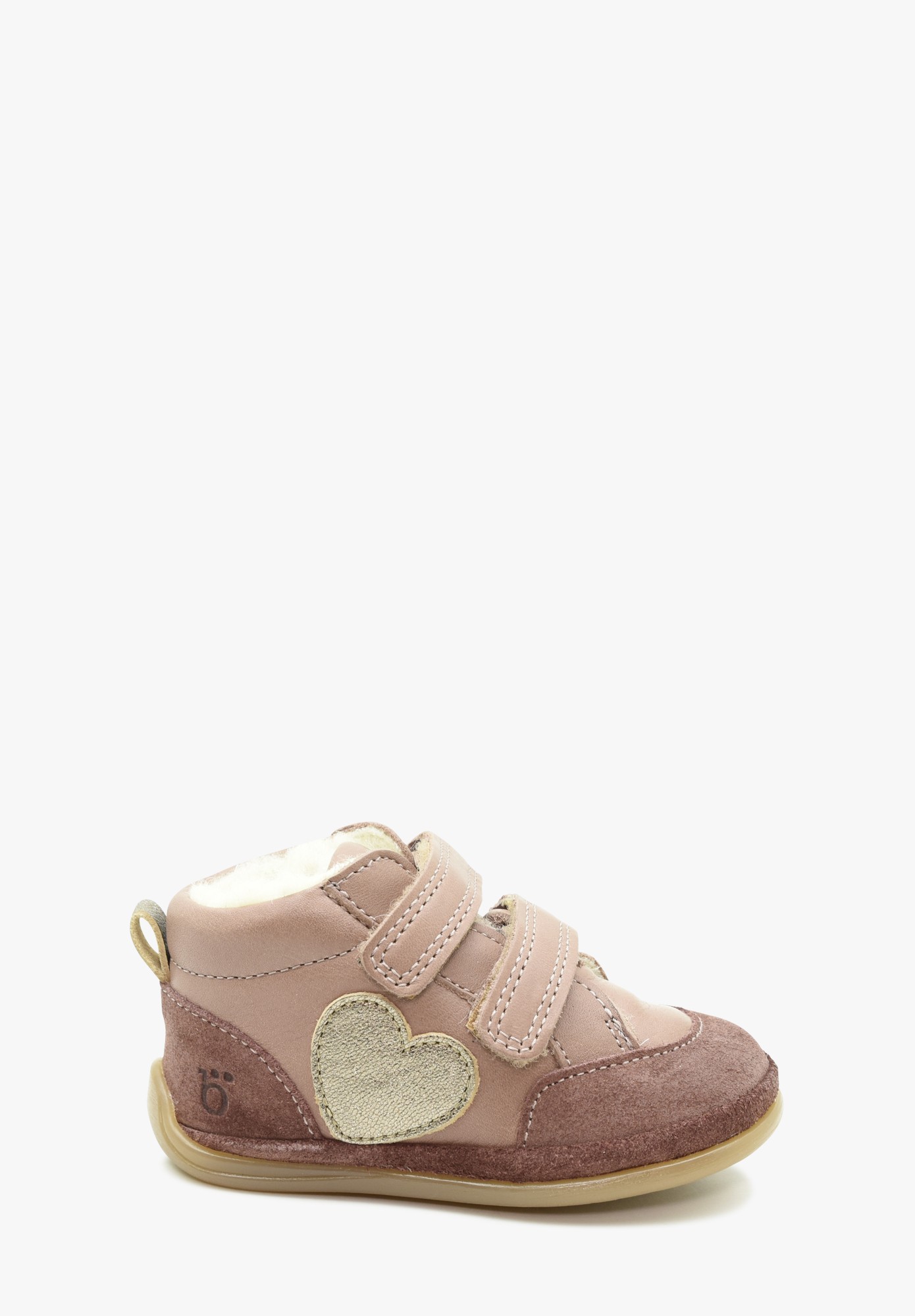 Aubépine cœur Wollfutter erste Schritte Altrosa Bronze