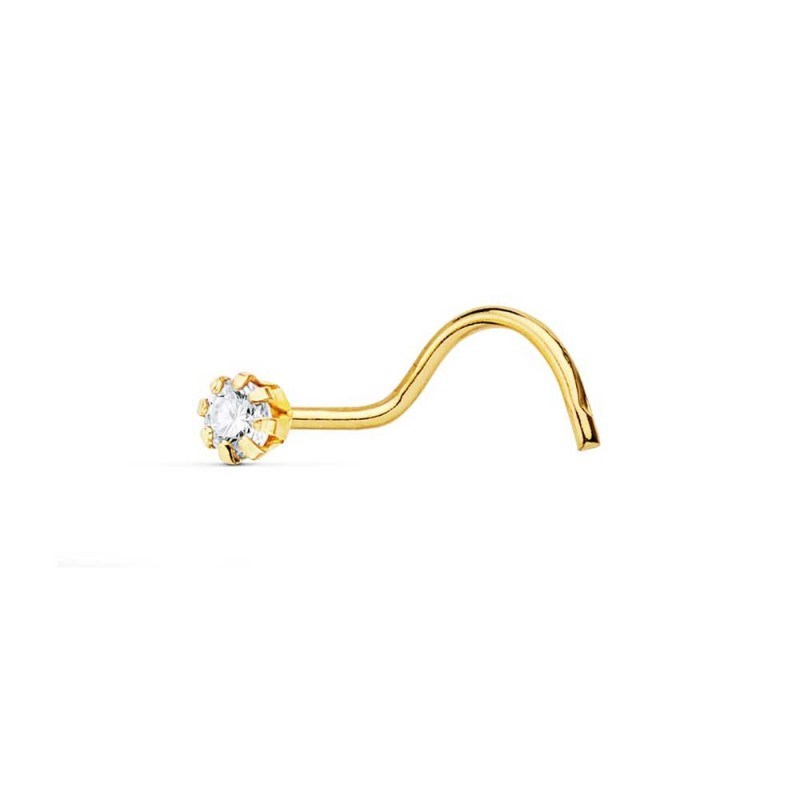 Piercing Or Jaune 18 Carats 750/000 et Zirconium - Nez