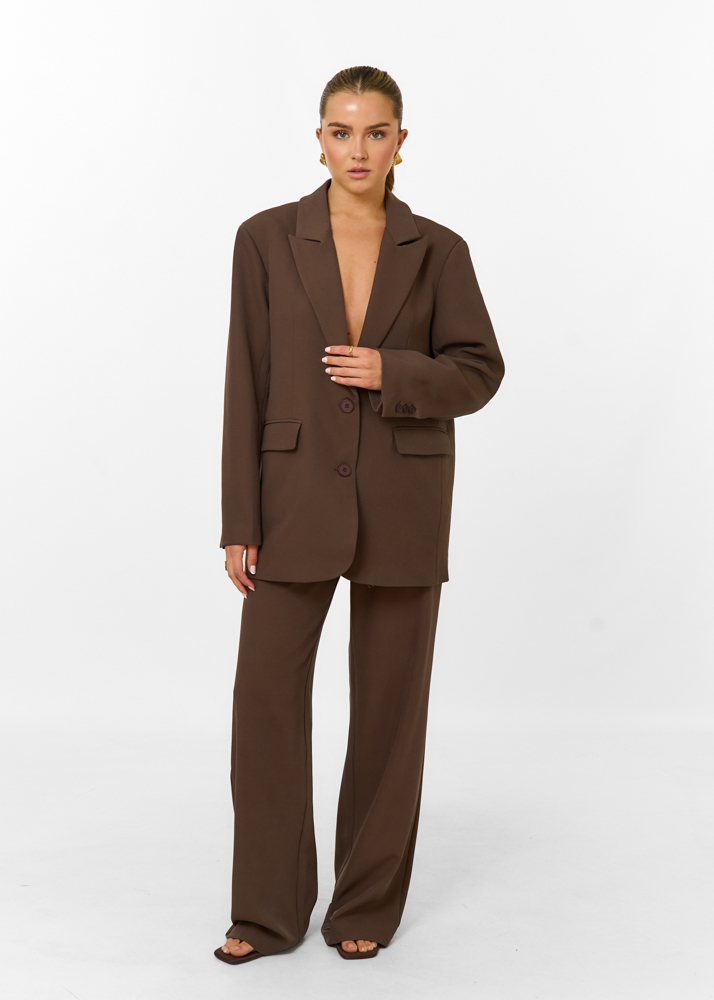 Audrey oversized blazer choco bruin