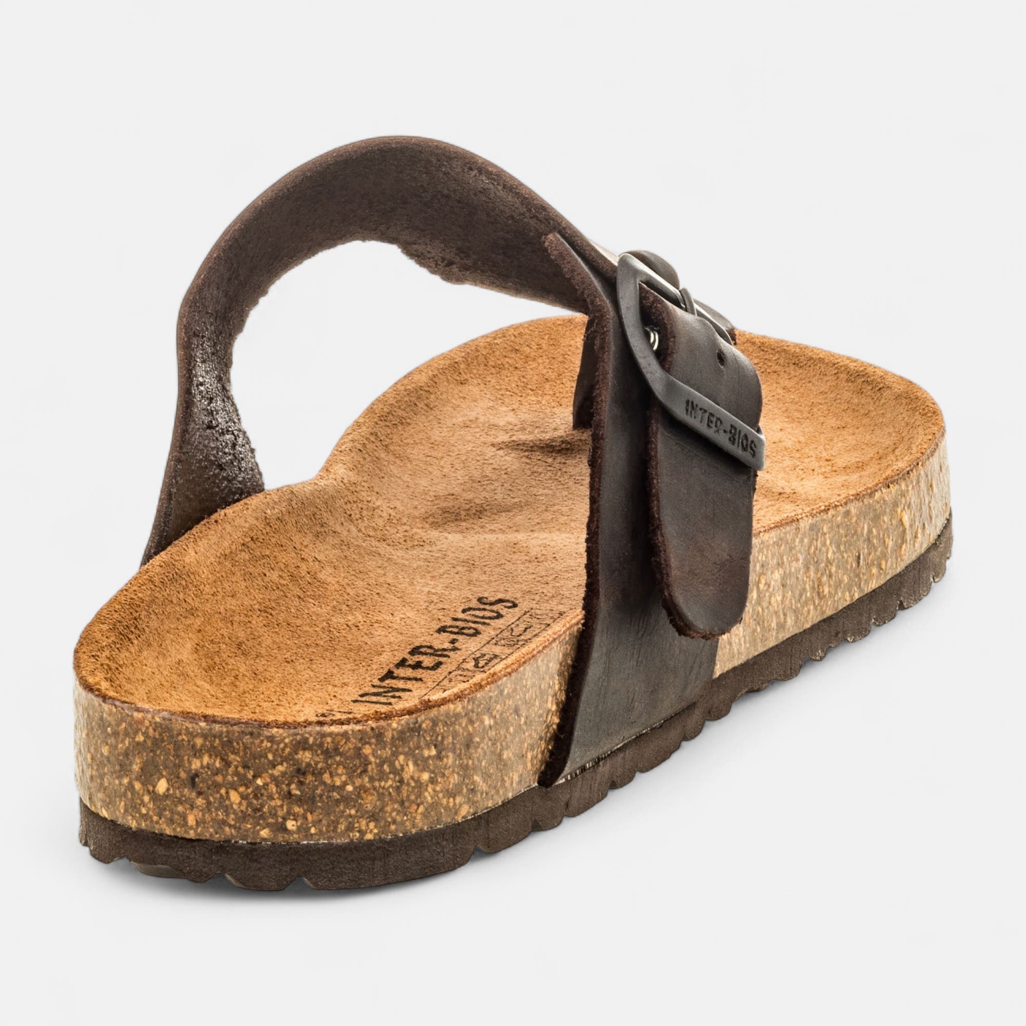 Mules semelle liège Homme en cuir marron