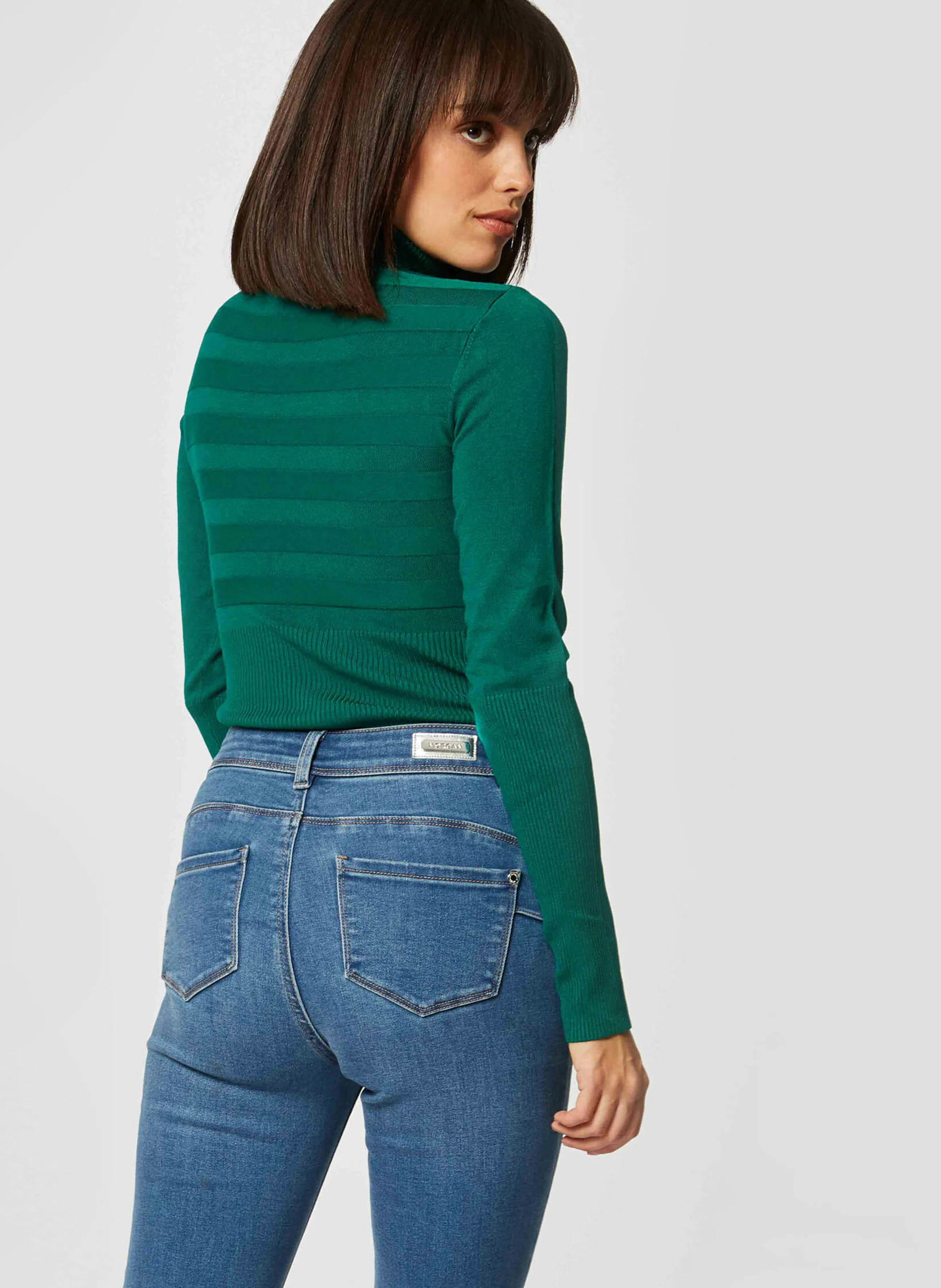 Pull col roulé | Vert