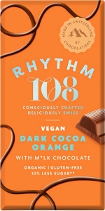 Rhythm 108 Dark Cocoa Orange White Milk Chocolate, 100 g