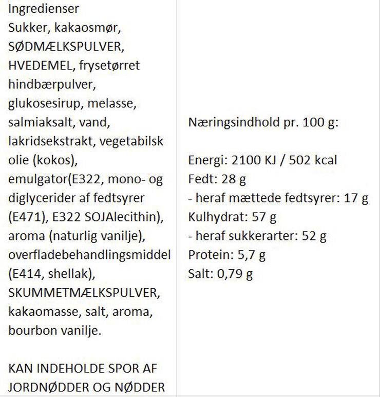 Almuegaarden Choko-lakridser med hindbær No color