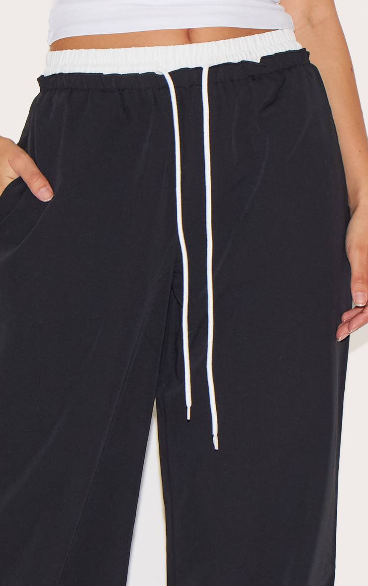 Noir Pantalon À Taille Coulissée Avec Détail Boxer