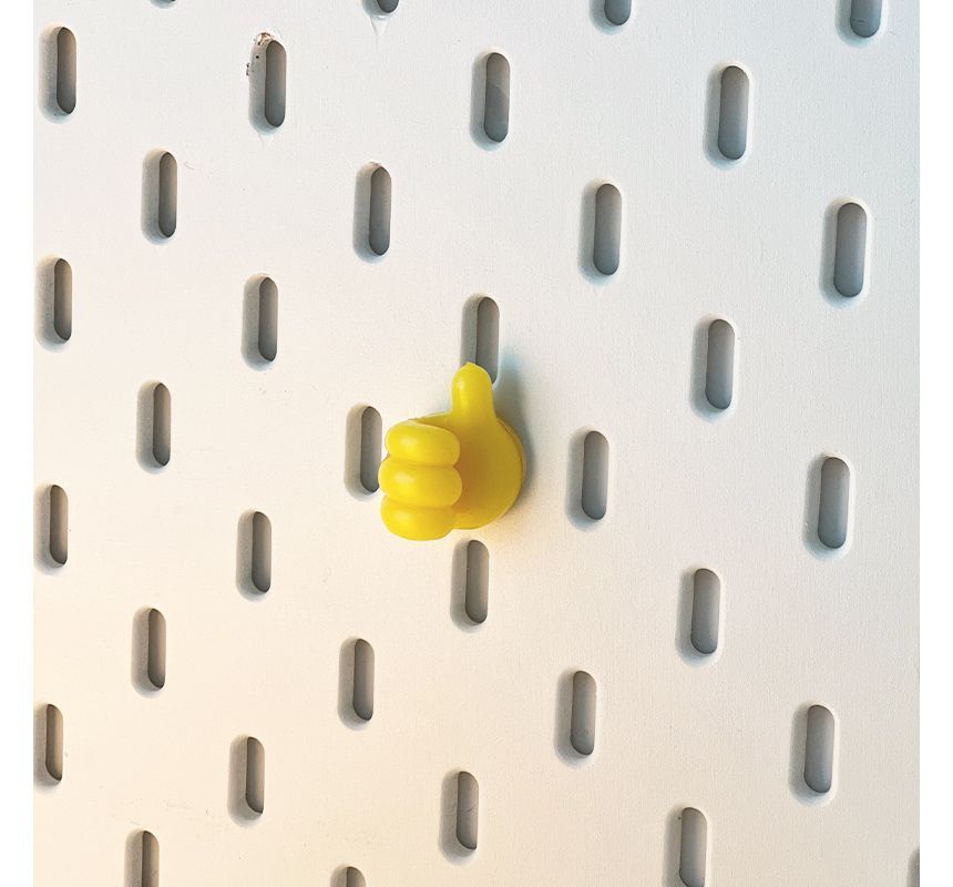 Yunikon - Set van 7: Thumbs Up Plastic Kleefhaak