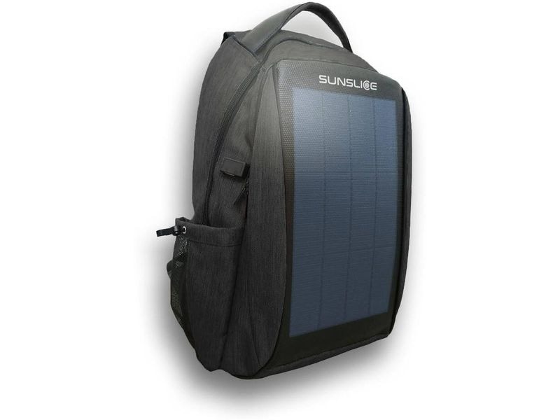 SunSlice Zenith – Solar Backpack – Schwarz 8 W Leichter und praktischer Solarrucksack mit 8W Solarpanel für schnelles Laden