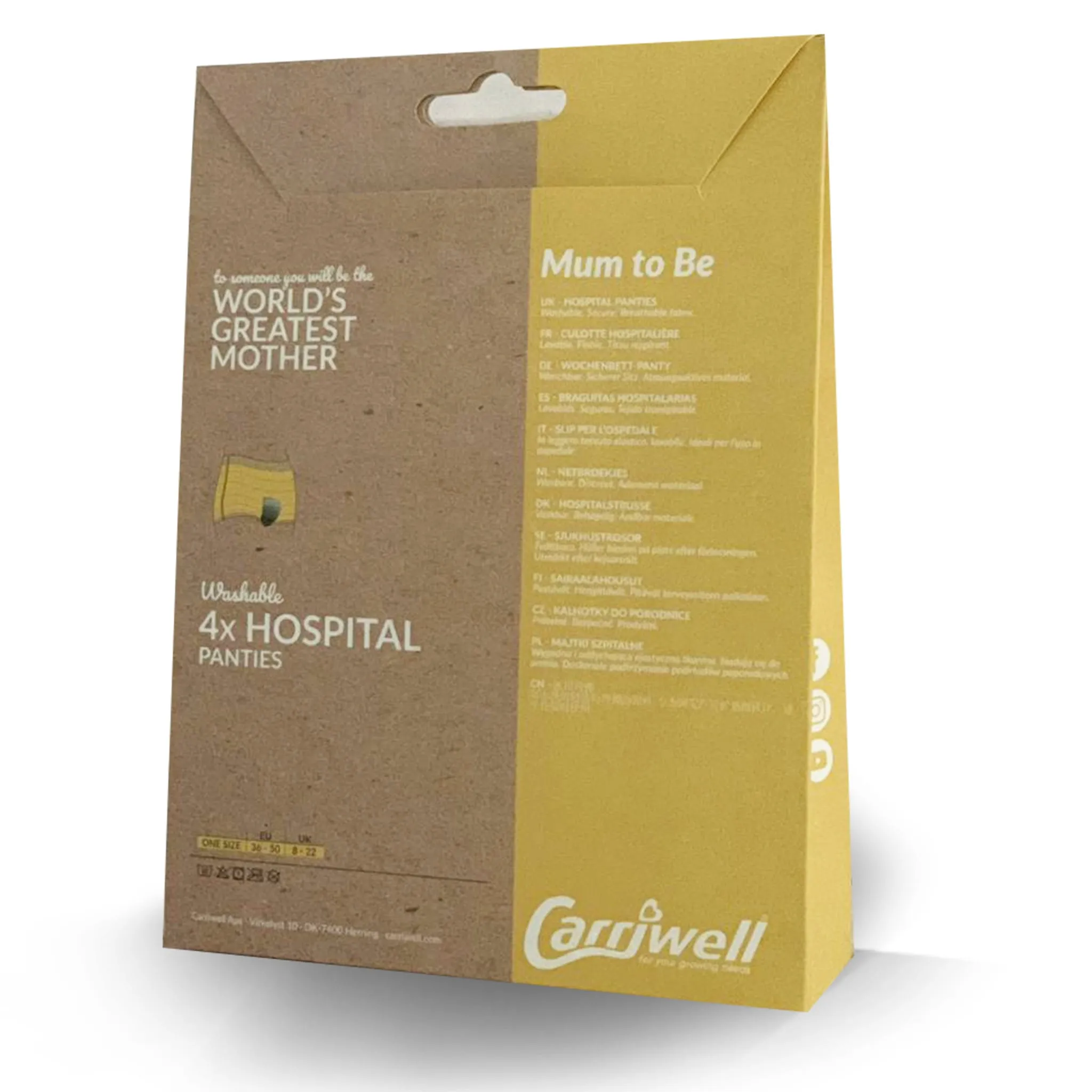 Carriwell Culotte d'Hôpital en Filet (Césarienne et Accouchement Vaginal) - Paquet de 4