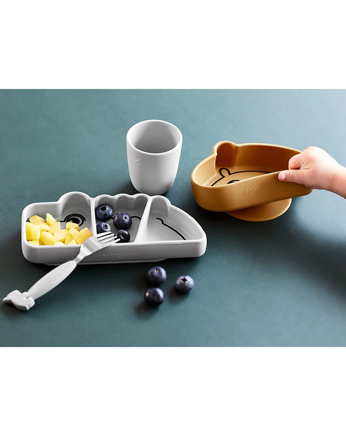 Silikon-Snackschale STICK&STAY – CROCO in grau