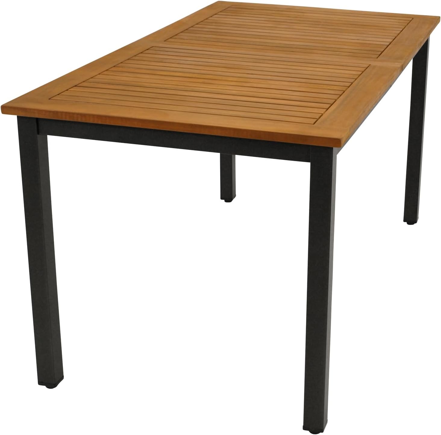 DEGAMO Gartentisch RAGUSA 150x80cm rechteckig, Metall anthrazit + Akazienholz geölt, Outdoor, FSC®-Zertifiziert
