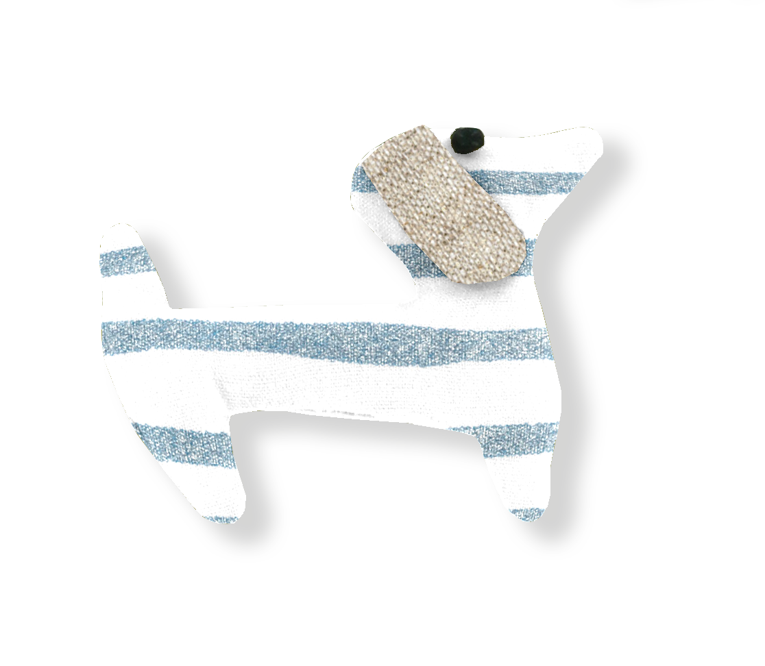 Barrette Basset Rayé Bleu Blanc