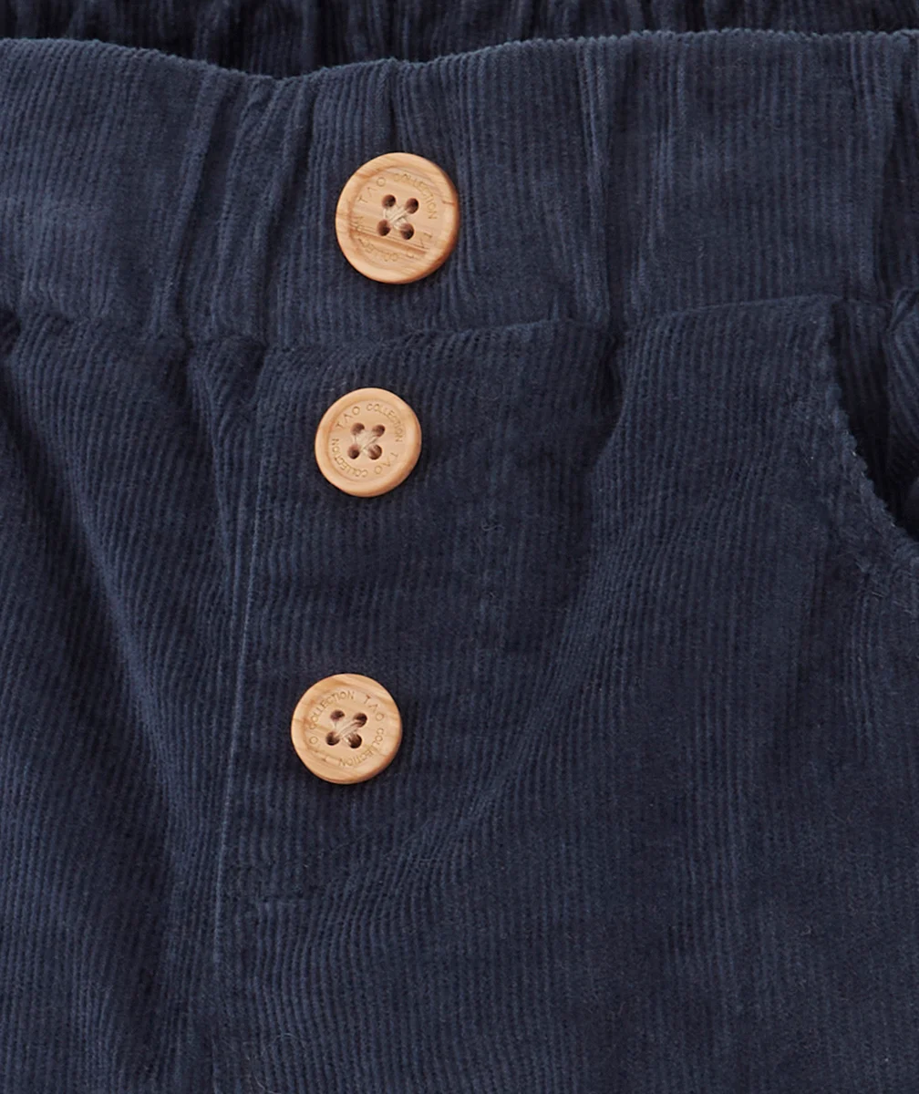 PANTALON DROIT BÉBÉ GARÇON CÔTELÉ BLEU MARINE