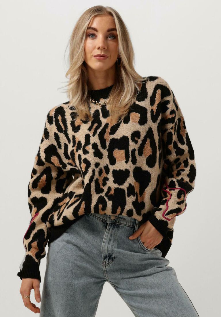 ALIX THE LABEL bruine alix the label trui ladies knitted jaguar pullover