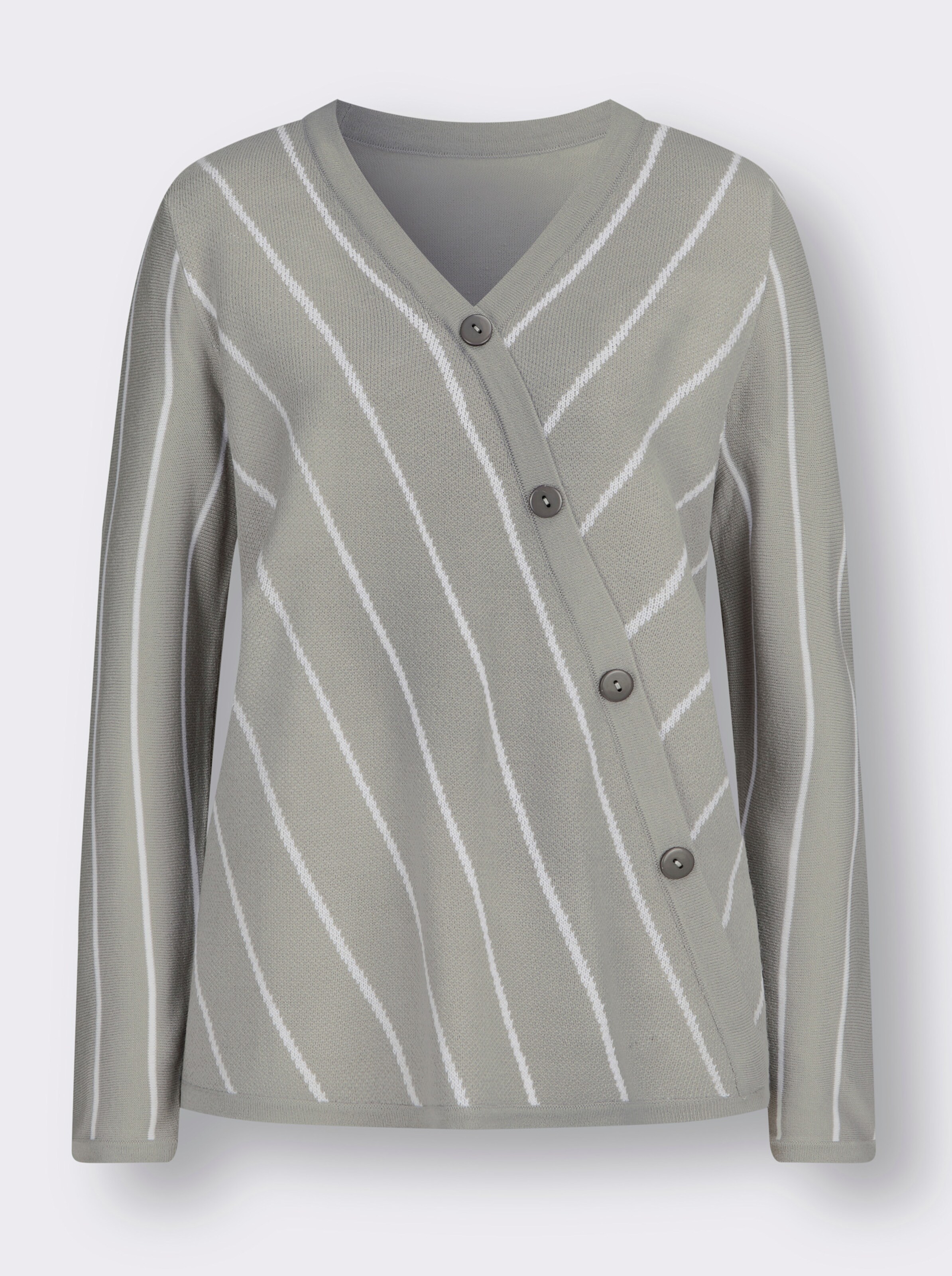 V-Ausschnitt-Pullover mit Jacquard-Muster