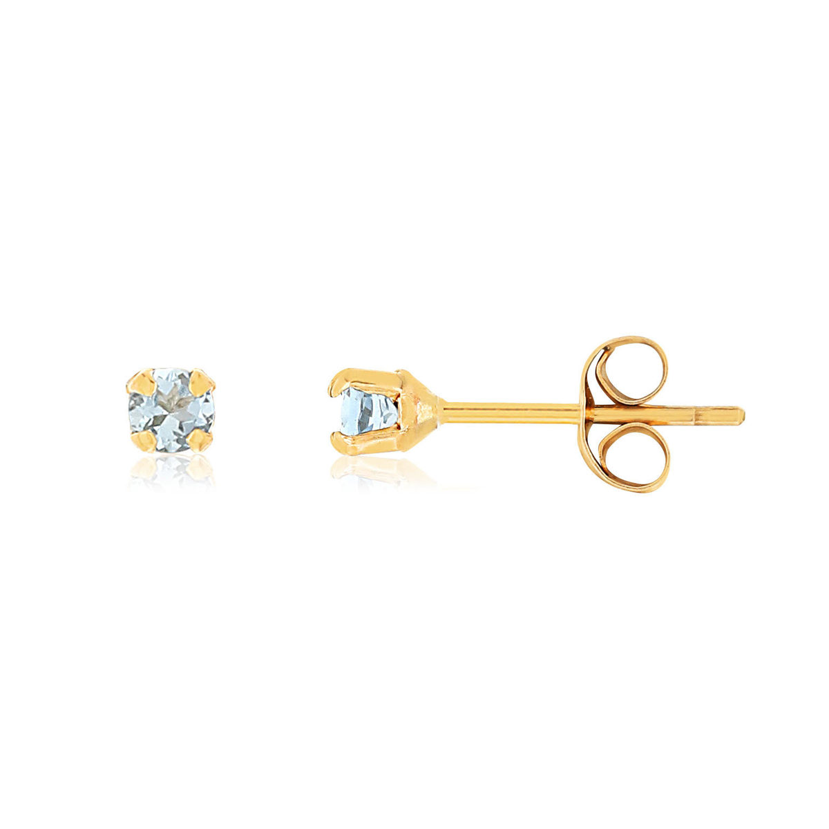 Boucles d'oreilles or jaune 375 aigues marine