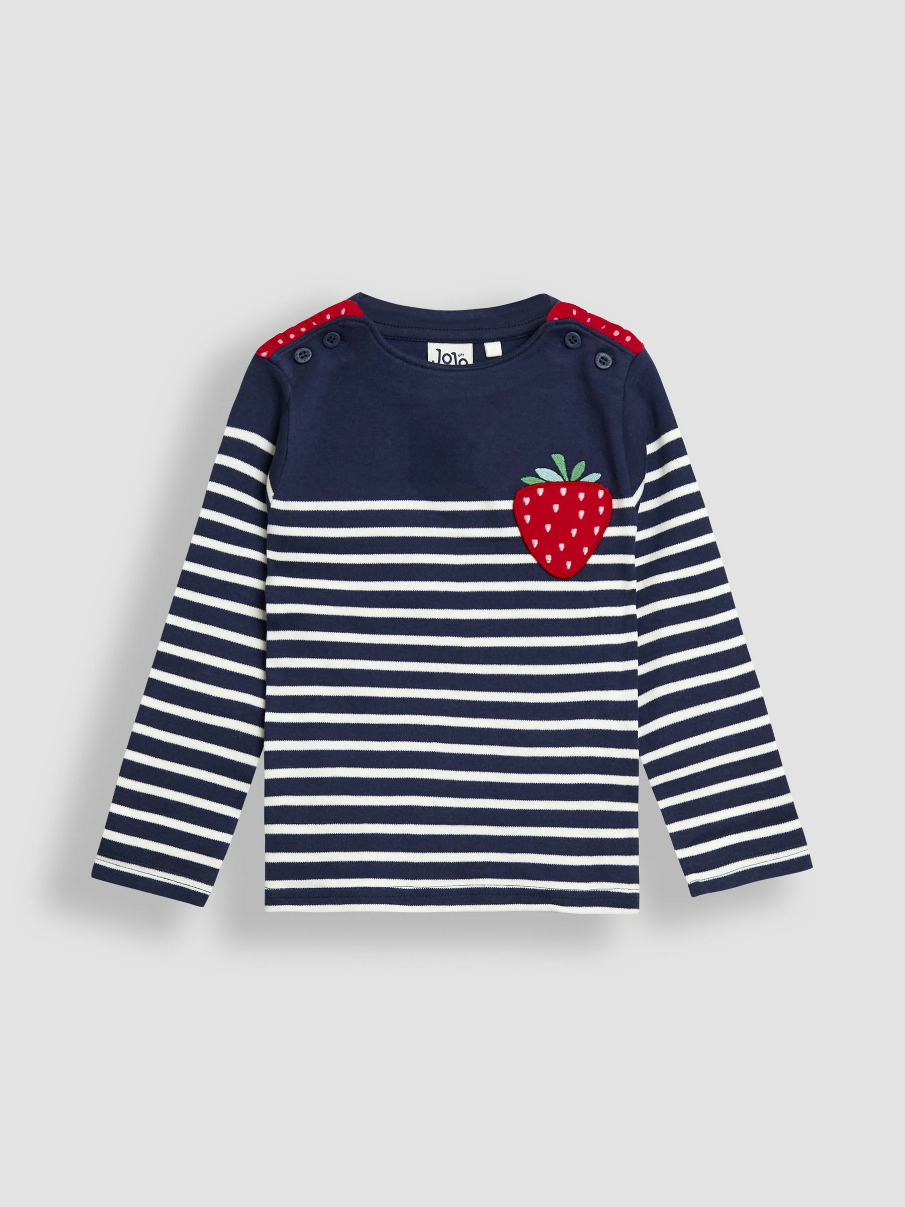 Navy Blue Strawberry - JoJo Maman Bébé - Top met Bretonse streep