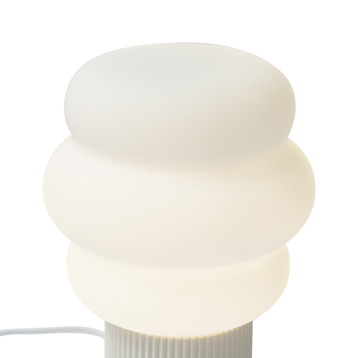 Japandi tafellamp beige met opaal glas 18cm - Kumo